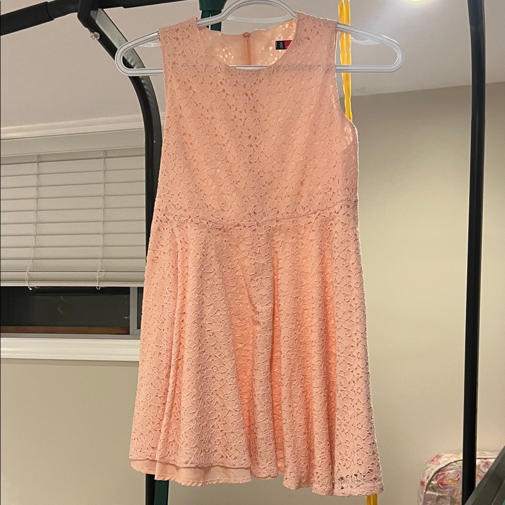 Pink Lace Sleeveless Dress